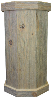 White Wash Weathered Wood Taxidermy Pedestal