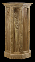 Custom Ash & Red Elm Flat Panel Pedestal