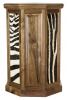 BIG Zebra Hide & Rustic Black Walnut Floor Pedestal
