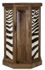 BIG Zebra Hide & Rustic Black Walnut Floor Pedestal
